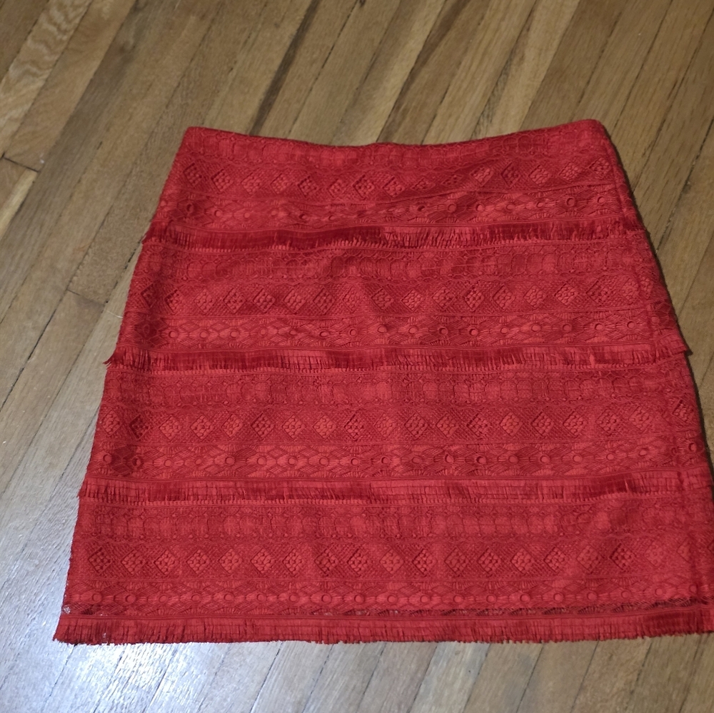 J.Crew Mini Skirt Orange Lace Overlay Size 4